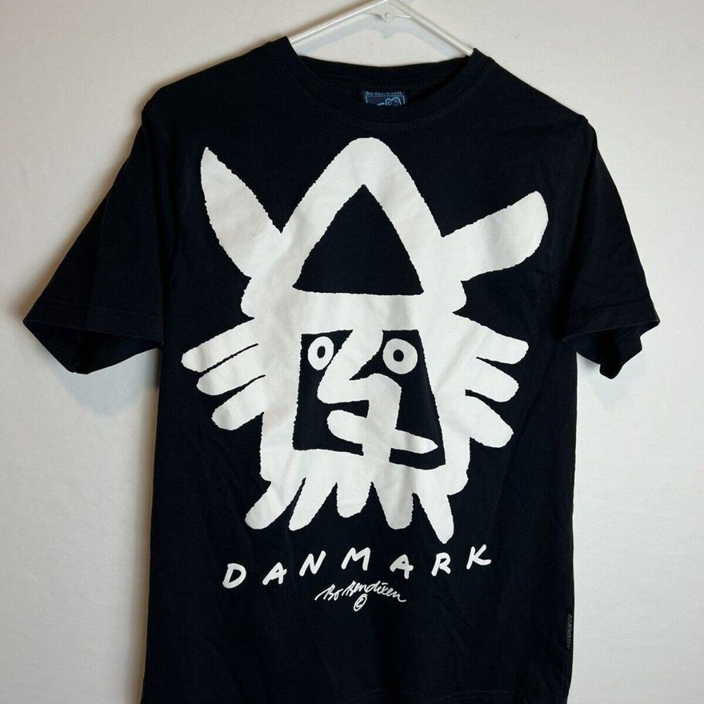 Bo Bendixen Viking Danmark Denmark Artist ArtTee Black T-Shirt Mens Size Medium